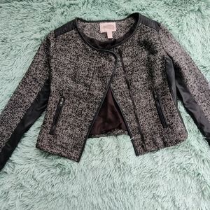 Forever 21 Contemporary- Leather Knit Jacket- Size: S